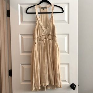 Cream flannel cut out dress